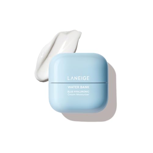 LANEIGE Water Bank Blue Hyaluronic Acid Cream Daily Face Moisturizer | Hydrating Korean Lightweight Face Cream with Ceramides & Squalane for Lasting Deep Hydration & Skin Barrier Support