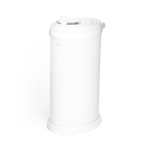 Ubbi Stainless Steel Diaper Pail, No Special Bags, Odor-Locking, White | Award-Winning