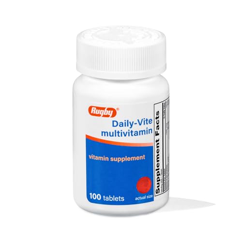 Rugby Daily-Vite Multivitamin for Adults, 100 Tablets (1-Pack) | Gluten-Free Dietary Supplement