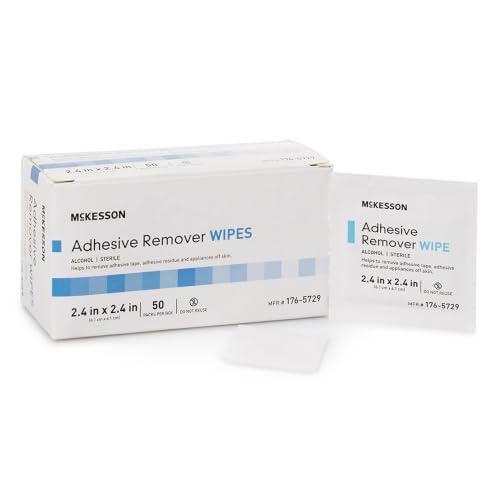 McKesson Adhesive Remover Wipes, Sterile, 2-2/5 x 2-2/5 in, 50 ct | Individual Packet