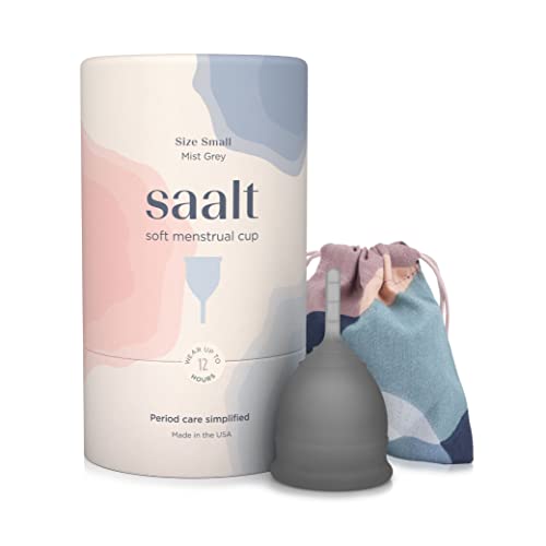 Saalt Soft Menstrual Cup, Reusable Period Cup with Carry Bag | Comfortable