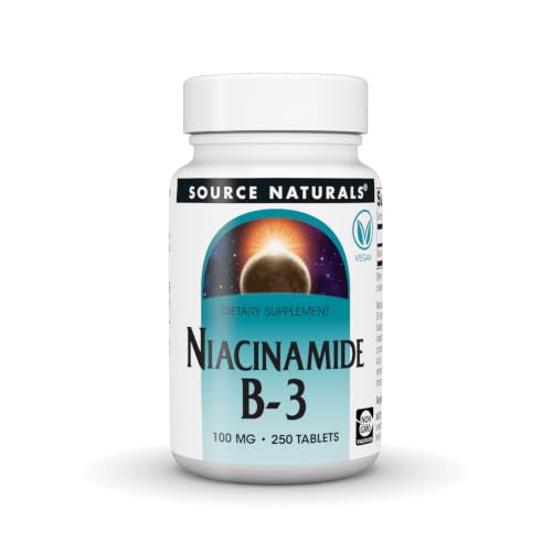 Source Naturals Niacinamide B-3, 100 mg- 250 Vegan Tablets | Non-GMO Validated*