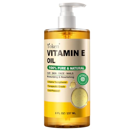 Yoken Vitamin E Oil for Skin Face Body 8 Oz Cold Pressed