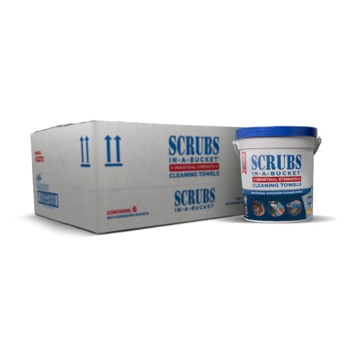 S.C.R.U.B.S. Scrubs 42272CT in-A-Bucket Hand Cleaner Towels, 6 EA | Heavy Duty