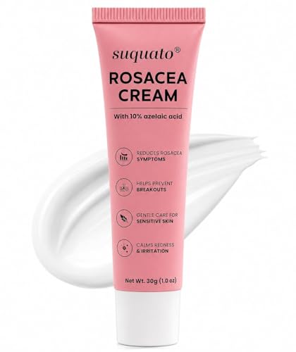 suquato 10% Azelaic Acid Cream – Rosacea Treatment for Face & Redness Reducing Face Cream – Redness & Blemish Care for Sensitive Skin – Lightweight Daily Use 30g