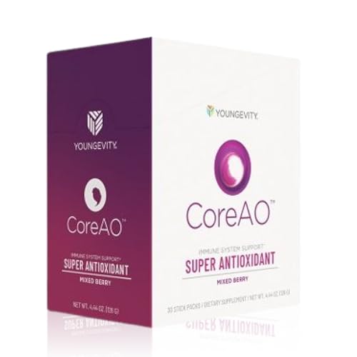 Youngevity CoreAO Berry Antioxidant Superfood Drink Mix, 30 Stick Packs | Elderberry,