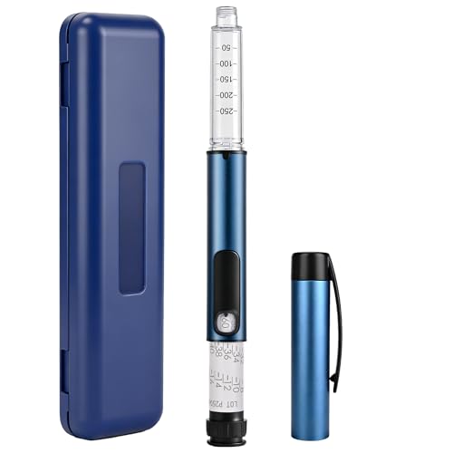 60 Unit Reusable Pen Injector Device with Adjustable Dose Dial Compatible,Clear Scale