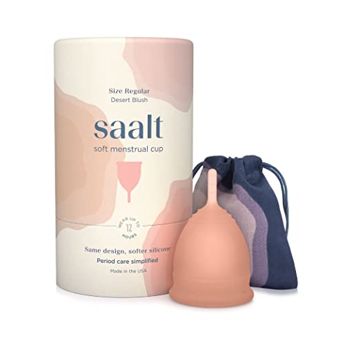 Saalt Soft Menstrual Cup, Reusable Period Cup with Carry Bag | Comfortable
