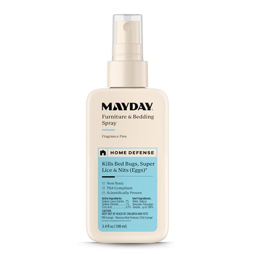 MAYDAY Furniture & Bedding Spray, Fragrance Free Home Defense, 3.4oz