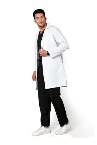 Saini_MEDICOS Men's Lab Coat | Poly Viscose Long Sleeves Medical Apron |