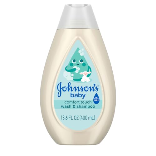 Johnson's Baby Comfort Touch Wash & Shampoo, 13.6 fl oz | Gentle 2-in-1 Wash & Shampoo for Delicate Skin, Hypoallergenic, pH Balanced, No Added Parabens and Sulfates