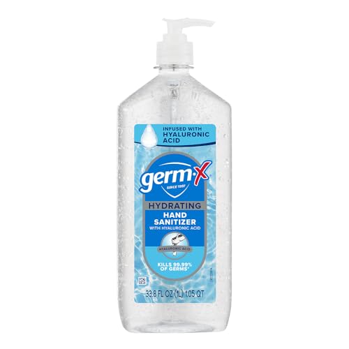 Germ-X Hydrating Hand Sanitizer, with Hyaluronic Acid, 1L Bulk Pack, No Rinse