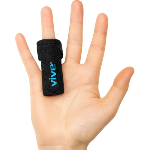 Vive Trigger Finger Splint & Brace- for Middle, Index, Ring, Pinky & Thumb | Finger Straightener & Joint Support for Locked, Bent Fingers - Arthritis, Knuckle Stabilizer- Adjustable Aluminum, Day/Night