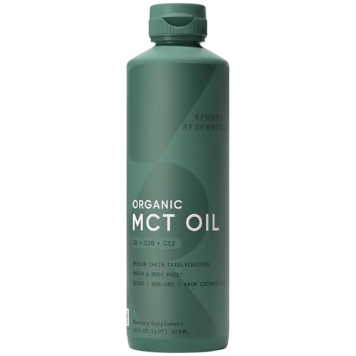 Sports Research® Organic Coconut MCT Oil 16oz, Unflavored | Keto & Vegan