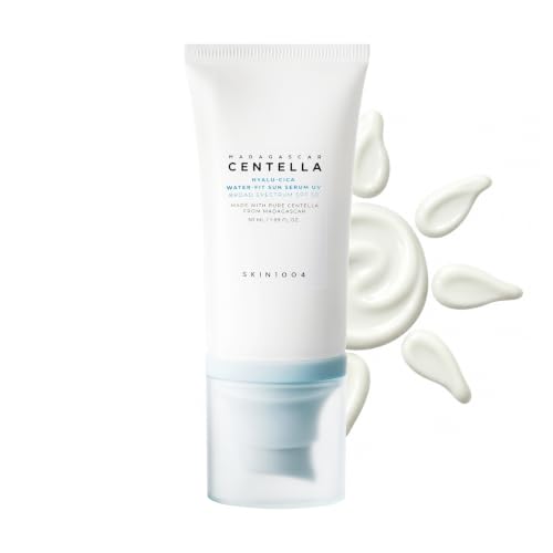 SKIN1004 Hyalu-Cica Water-Fit Sun Serum UV, SPF 50 Sunscreen, 1.69 fl.oz | UV Protection Centella Sunscreen for Face with Hyaluronic Acid, Lightweight, No White Cast, Korean Skin Care