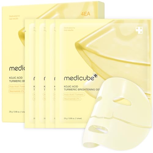 medicube Jelly Gel Mask with Brightening Kojic Acid Turmeric, 4EA | Overnight