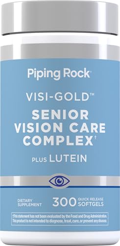 Piping Rock Senior Vision Eye Health Supplement | 300 Softgels | Lutein