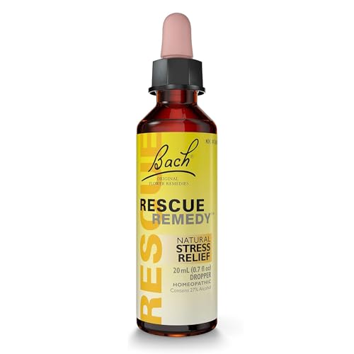 Bach RESCUE REMEDY Dropper 20mL, Natural Stress Relief, Homeopathic Flower Essence, Vegan,