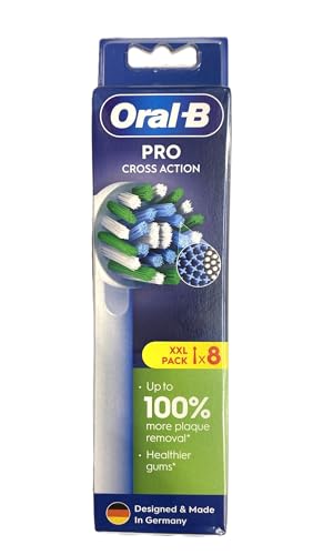 Oral-B CrossAction Toothbrush Heads Pack of 8 Replacement Refills for Electric Rechargeable