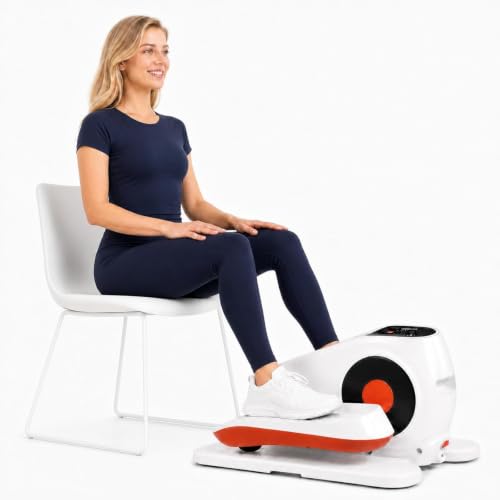 Under Desk Elliptical Machine, 16-Speed Electric Elliptical Leg Exerciser as Seen on TV for Seniors, Quiet Portable Seated Pedal Exerciser for Home with Auto & Manual Modes, and Remote Control