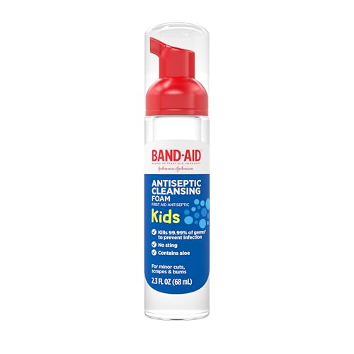 BAND-AID Brand Antiseptic Cleansing Foam for Kids, 2.3 Fl. Oz | Antimicrobial