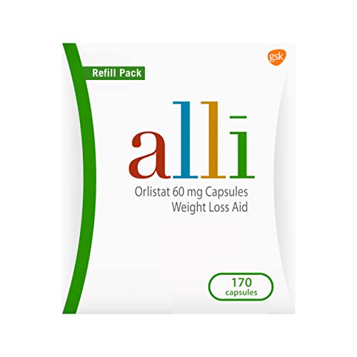 alli Weight Loss Supplement, Orlistat 60 mg Capsules, 170 Count Refill Pack