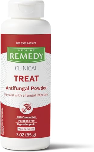 Medline Remedy Phytoplex Antifungal Powder, Skin Treatmeant with Miconazole Nitrate, Lightly Scented,
