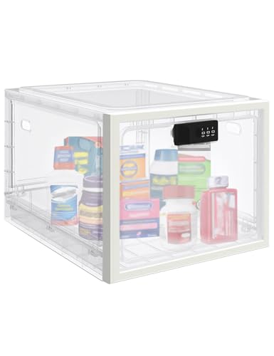 Medicine Lock Box for Safe Medication, 10L Lockable Storage Box for Fridge/Snacks