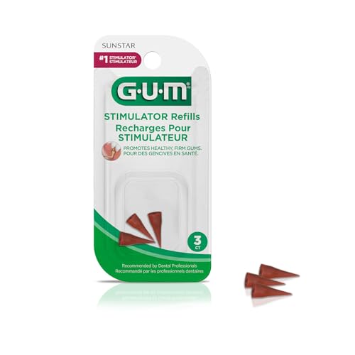 GUM Stimulator Refills - 3 Rubber Tips Included - Compatible with The
