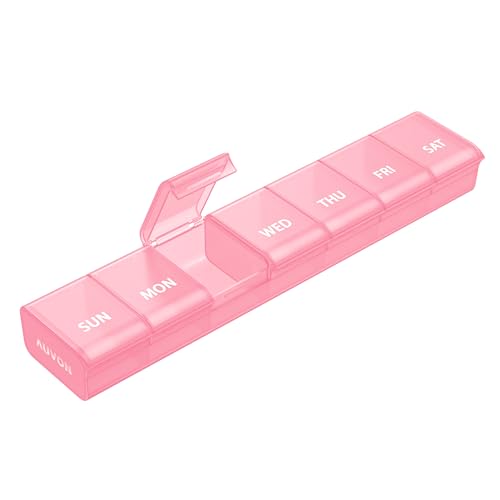 AUVON Weekly Pill Organizer with Effortless Opening Design, BPA-Free | Arthritis Friendly
