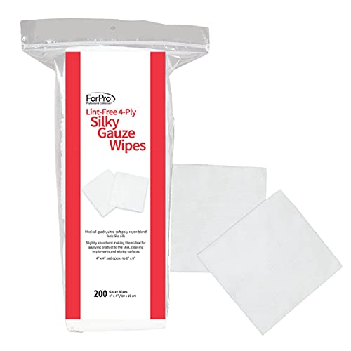 ForPro Lint-Free 4-Ply Silky Gauze Wipes, 200ct, 4"x4" | Medical-Grade, Ultra-Soft Poly-Rayon
