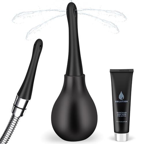 SewXew Anal Douche Enema Kit Anti Backflow Enema Bulb with Lube for