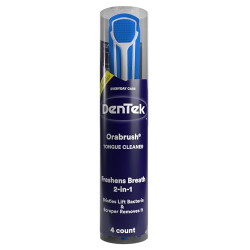 DenTek Orabrush Tongue Scraper, Gentle Tongue Cleaner Brush, 4ct | Orabrush Fresh