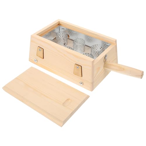 Hemoton Portable Wooden Moxibustion Box with Secure Buckle Lid and Stable Flat