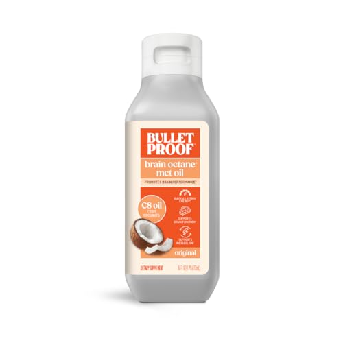 Bulletproof Brain Octane C8 MCT Oil, Non-GMO, 16 oz – 100% C8