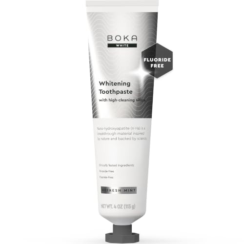 Boka Toothpaste - Nano Hydroxyapatite Toothpaste, Fluoride Free Toothpaste | Appropriate for Sensitive Teeth - Adult Oral Care - Clinically Tested Ingredients - Whitening - 4 Oz, 1PK