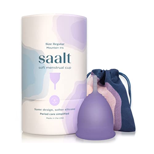 Saalt Soft Menstrual Cup, Reusable Period Cup with Carry Bag | Comfortable