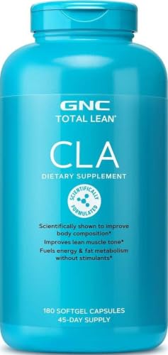 GNC Total Lean Premium CLA 3-6-9, Improves Body Composition, 180 Softgels | Supports Improved Body Composition, Lean Muscle Tone, Cardiovascular and Joint Health, Fuels Energy Without Stimulants