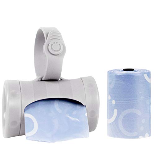 Ubbi Retractable Bag Dispenser for Diaper Bag, Gray | Portable Bag Holder