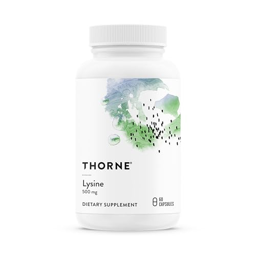 THORNE Lysine, 500 mg Essential L-Lysine Amino Acid, 60 Capsules | Supports Immune Function, Skin & Bone Health, Collagen Formation & Cellular Repair*, Gluten-Free, NSF Contents Certified