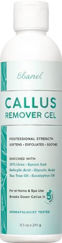 Ebanel Salon Grade Callus Remover for Feet with 20% Urea, Pedicure Gel Peel | with Salicylic Acid, Glycolic Acid, Epsom Salt, Heel Toe Foot Callus and Dead Skin Remover Gel for Feet, Cracked Heel Repair
