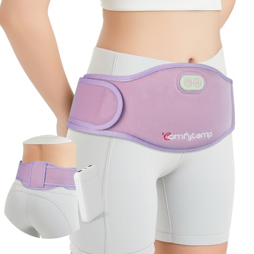 Comfytemp Portable Belly and Back Heating Pad for Period Menstrual Cordless | FSA Eligible HSA, Dual Zone, Wearable Belt for Abdomen Waist, Wireless Rechargeable, 3 Heat & Timer, Girl, Women, Daughter