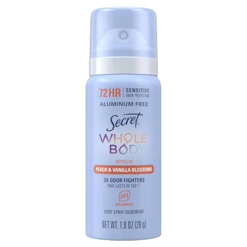 Secret Whole Body Deodorant Spray for Women, Peach & Vanilla Blossom 1.0