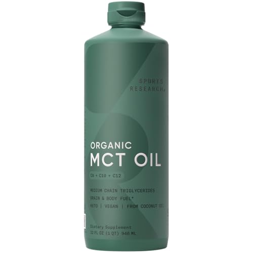 Sports Research® Organic Coconut MCT Oil 32oz, Unflavored | Brain & Body