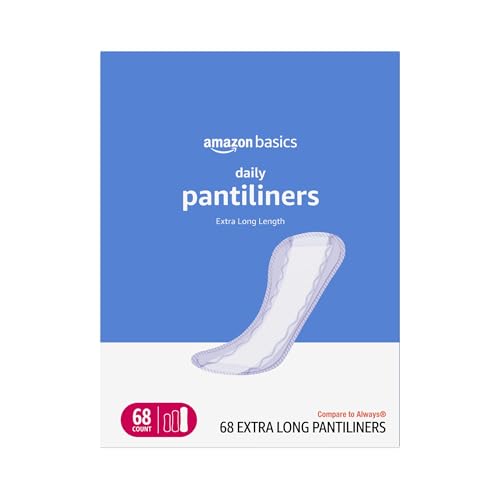 Amazon Basics Daily Pantiliner, Extra Long Length, Unscented, 68 Count, 1 Pack