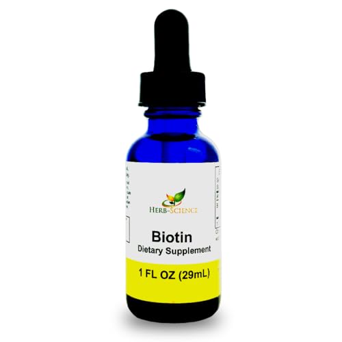 Herb-Science Liquid Biotin B7 – High-Absorption, Cold-Pressed D-Biotin USP, Vegan, Alcohol-Free, Sublingual