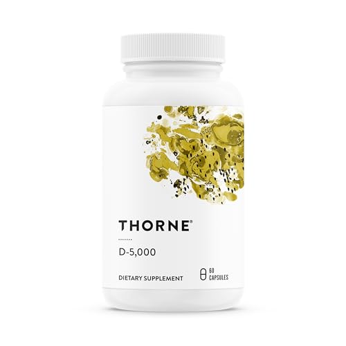 THORNE Vitamin D-5,000, Vitamin D3 Supplement, 5,000 IU, 60 Capsules | Supports