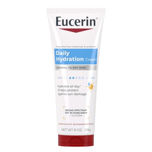 Eucerin Daily Hydration Cream SPF 30, 8 OZ | Body Moisturizer with
