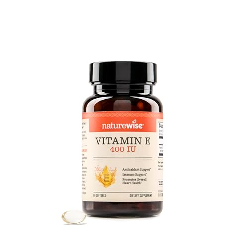 NatureWise Vitamin E 400 IU Softgels (180mg DL-Alpha) - Dairy, Gluten, and