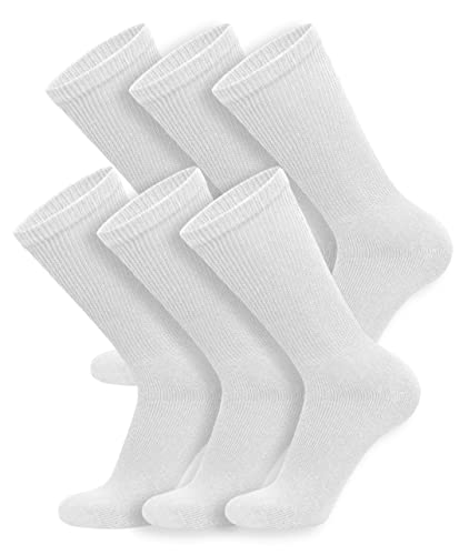 6 Pairs of Cotton Diabetic Neuropathy Crew Socks (10-13, Fits Mens shoe